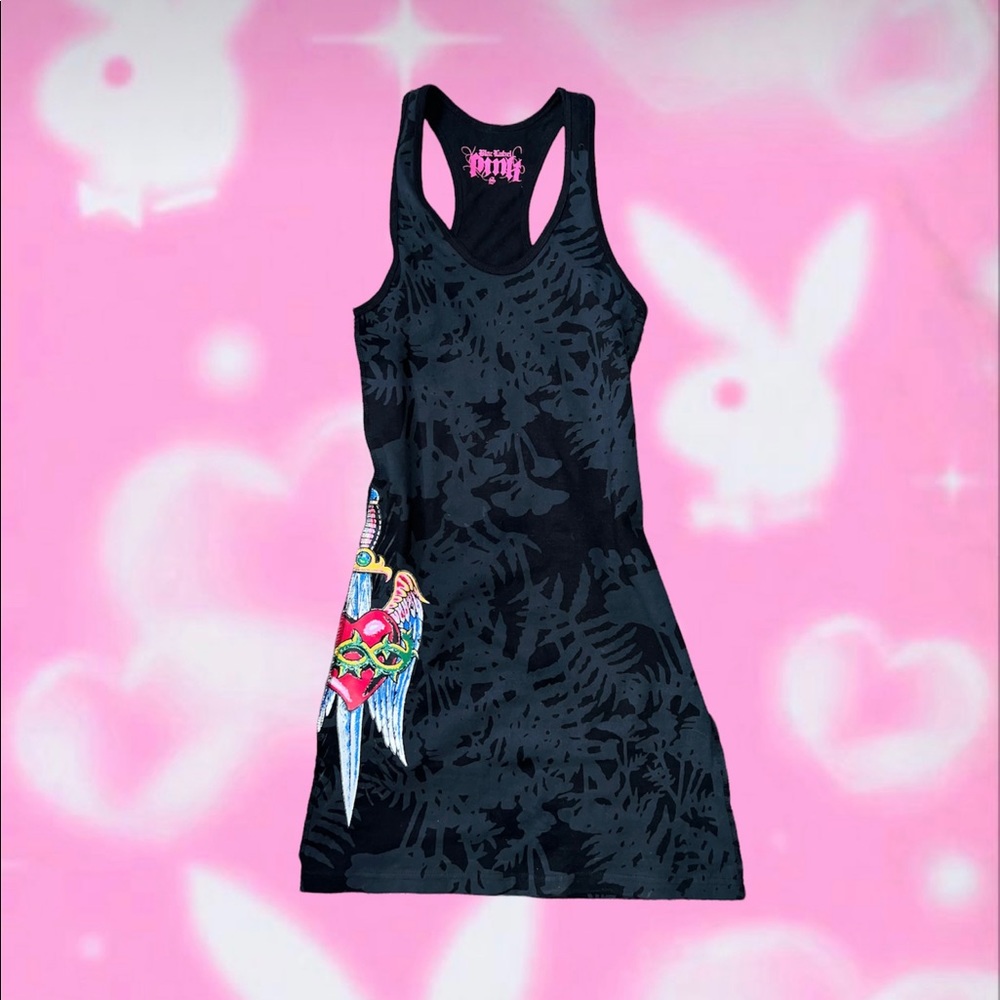🖤 NWOT Blac Label Pink Tattoo Tank Mini Dress Small 🖤